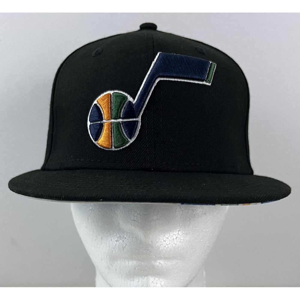 Utah Jazz New Era 59FIFTY Fitted Hat Size 7 NBA Basketball Cap Black